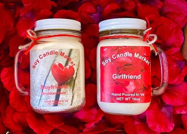 Soy Scented Candles | Handmade & Highly Aromatic Candles Burns Upto 85 Hours in Glass Jar - Perfect for Home Decor, Wedding, Birthday, Dinner (Girlfriend, 12 oz)