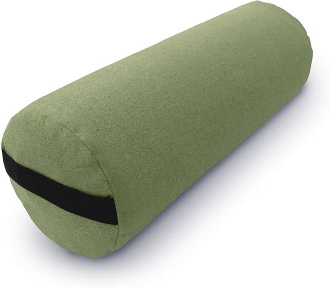 Bean Products Yoga Bolster - Made In The USA With Eco Friendly Materials - Round or Rectangular Support Cushions That Elevate Your Practice - Organic Hemp Cover