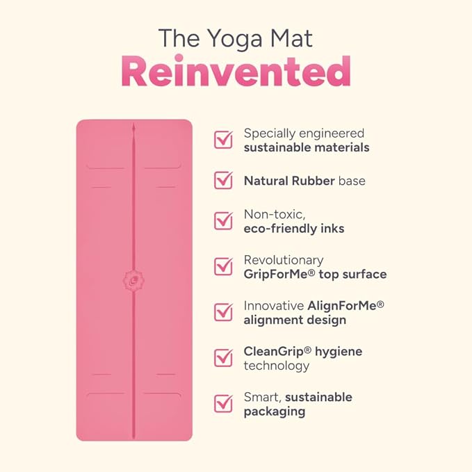 Liforme Evolve Yoga Mat – Free Yoga Bag Included - Patented Alignment System, Warrior-like Grip, Non-slip, Eco-friendly, Sweat-Resistant, Long, Wide, 4.2mm thick mat for comfort