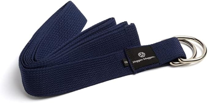 Hugger Mugger D-Ring Cotton Yoga Strap - Super Strong Cotton, Metal D-Ring Buckle, Multiple Lengths Available