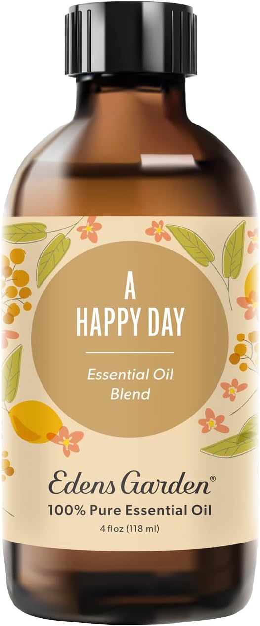 Edens Garden A Happy Day Essential Oil Blend- 100% Pure Premium Grade, Undiluted, Natural, Therapeutic, Aromatherapy, The Best for Skin, Candle, Laundry, Humidifier 118 ml (4 fl oz)