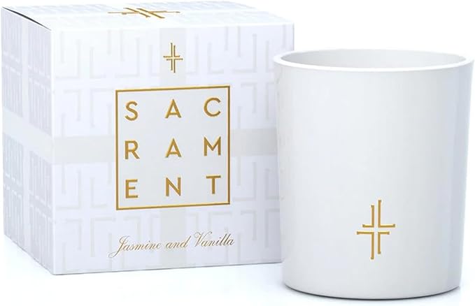 SAINT X Ali Landry Sacrament Scented Candle - Jasmine & Vanilla Soy Coconut Aromatherapy Candle - Long-Lasting 80-Hour Burn Time - Decorative, Relaxing, Fragrant Home Decor & Gift