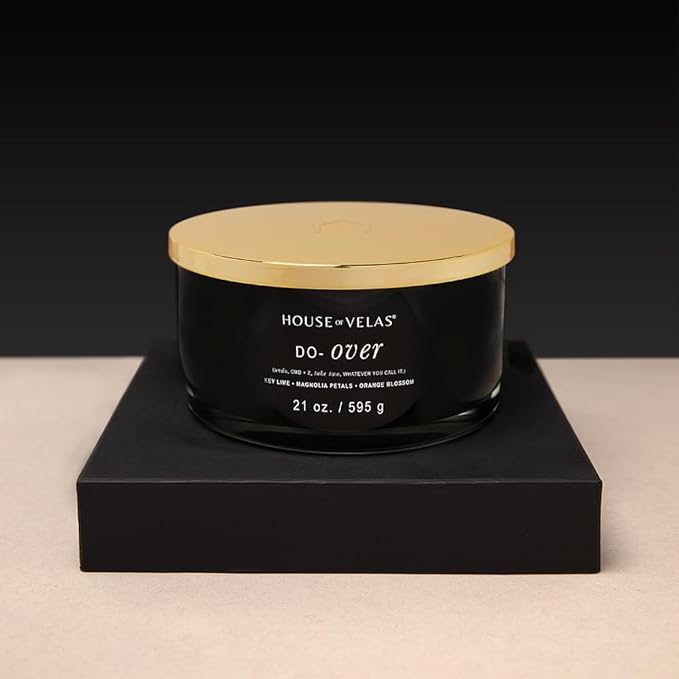 Burnable Sensations Candle, 21 oz, 4 Cotton Wicks, Do-Over - Citrus Woods, Large Painted Jar