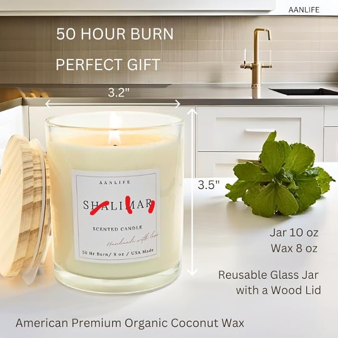 Luxury Scented Candle Inspired by Iconic French Perfume, 50 Hr Burn, Signature Edition,10 oz, Gift for Women, Premium American Organic Wax, USA