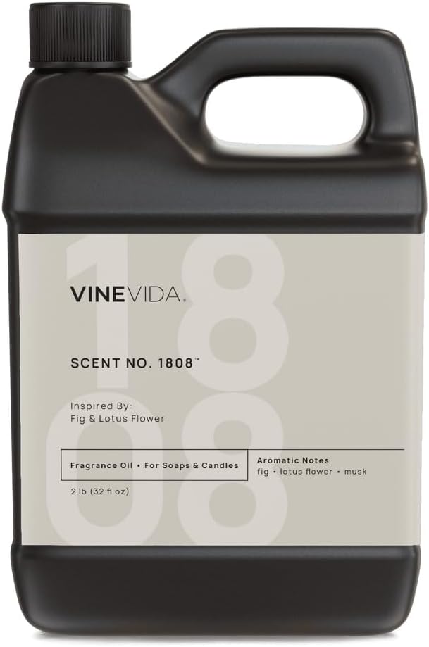 VINEVIDA [32oz] Fig & Lotus Flower Fragrance Oil for Candle Making - Natural Candle Oil Scents - Soap Making Essential Oil - Made in USA