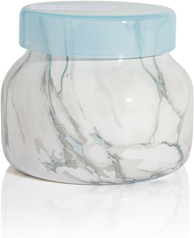 Capri Blue Modern Marble Jar Candles - Luxury Scented Candles for Home - Long Lasting Soy Wax Blend - Scented Home Decor Gifts - Blue Jean (8 oz)