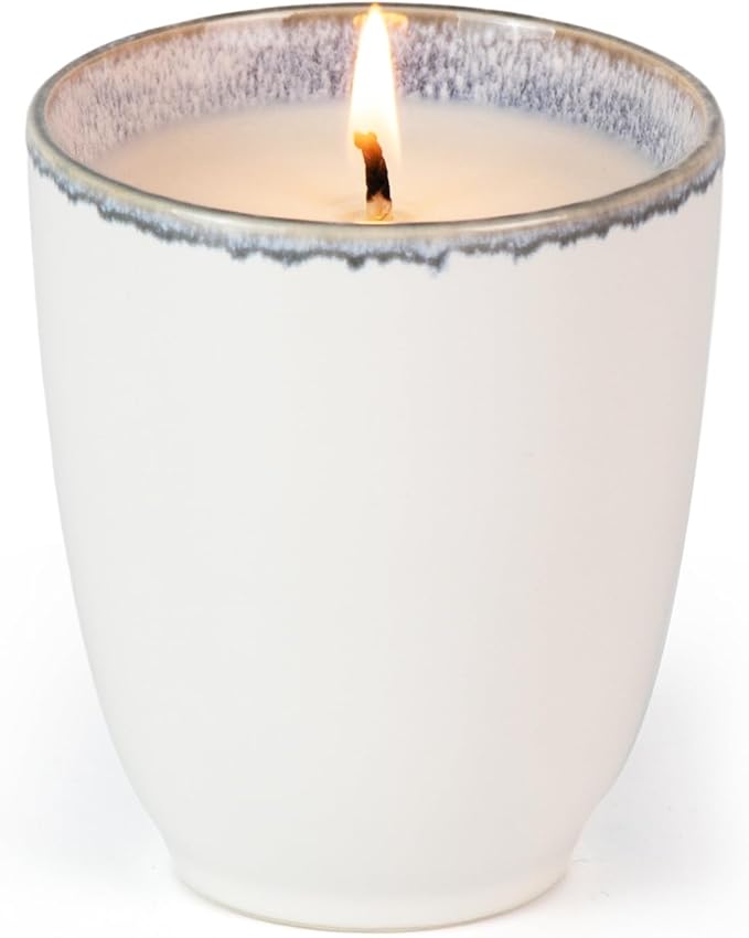 Scented Candle, 8oz Soy Candles, Red Rose Scented Jar Candles for Women & Men, Long-Lasting Aromatherapy White Candle Wax for Home, Bathroom, Non Toxic Candle Gift (Ceramic Cup 15)