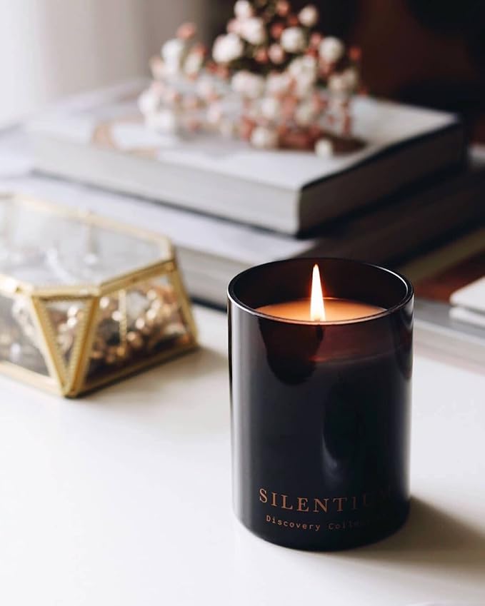 Vancouver Candle Co. Silentium Discovery Candle – Non-Toxic Soy Wax Aromatherapy Candle – Handmade with Natural Essential Oil – Strong Scented, Long Lasting 10 Ounce Jar Candle with Gift Box