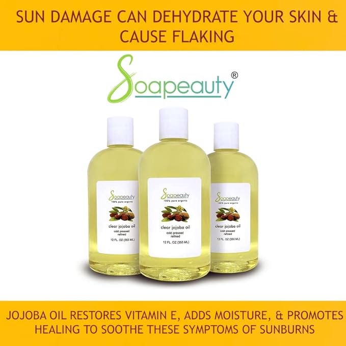 Soapeauty Clear Jojoba Oil | 100% Pure & Natural | Refined, Cold Pressed, Hexane Free | Moisturizing Oil for Skin, Face, Hair & Nails | 7 Pound