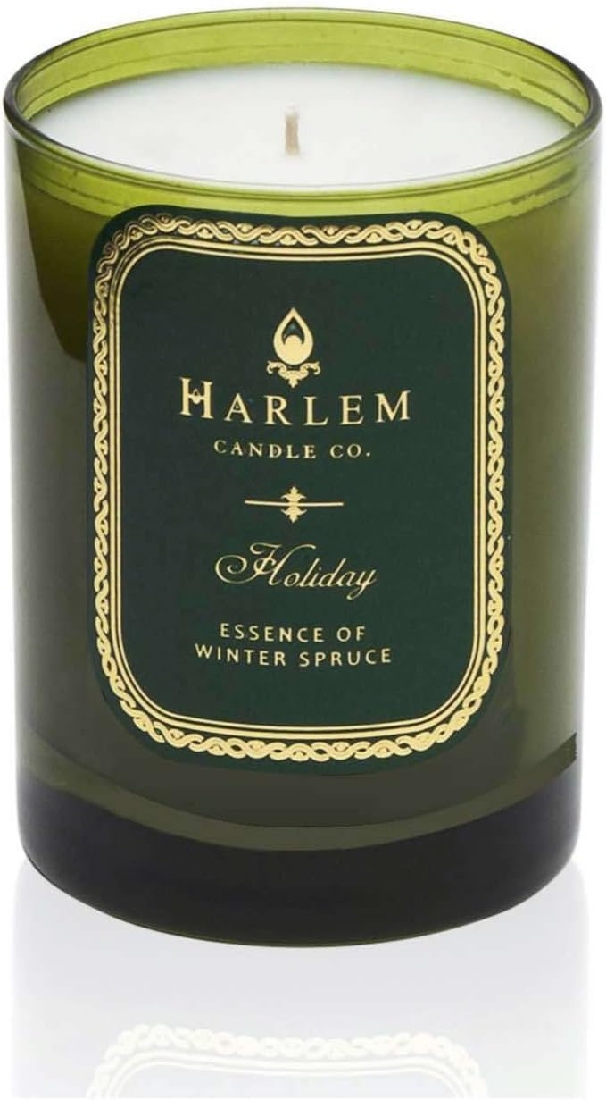 Harlem Candle Co. Holiday Luxury Candle, 11 oz Glass Jar, Double Wick, Soy Wax, Gift Box, Wild Berry, Rose, Absinthe, Angelica, Strawberry Musk, and Birchwood, 80 Hour Burn