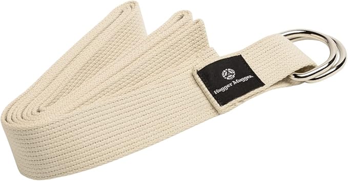 Hugger Mugger D-Ring Cotton Yoga Strap - Super Strong Cotton, Metal D-Ring Buckle, Multiple Lengths Available