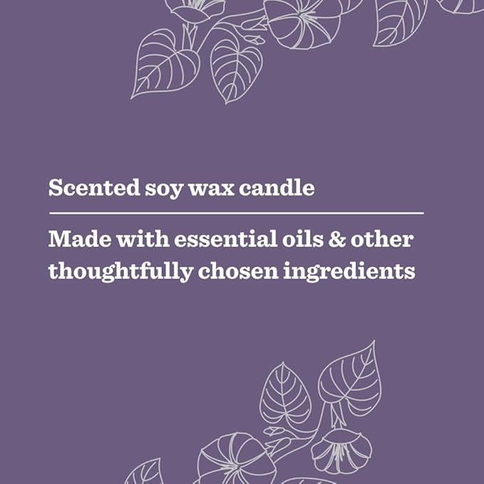 MRS. MEYER'S Clean Day Garden Heirloom Scented Soy Candle, Large, Moonflower Scent, 14 Ounce Candle
