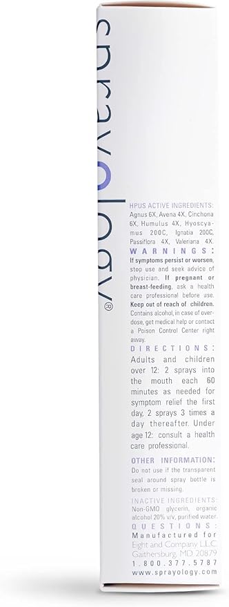 Sprayology StressRelief Homeopathic Oral Spray, Natural Stress & Worry Support, Fast-Acting Mood & Irritability Relief, Vegan, Gluten-Free, Lactose-Free, 30-Day Supply (1.38 fl oz)