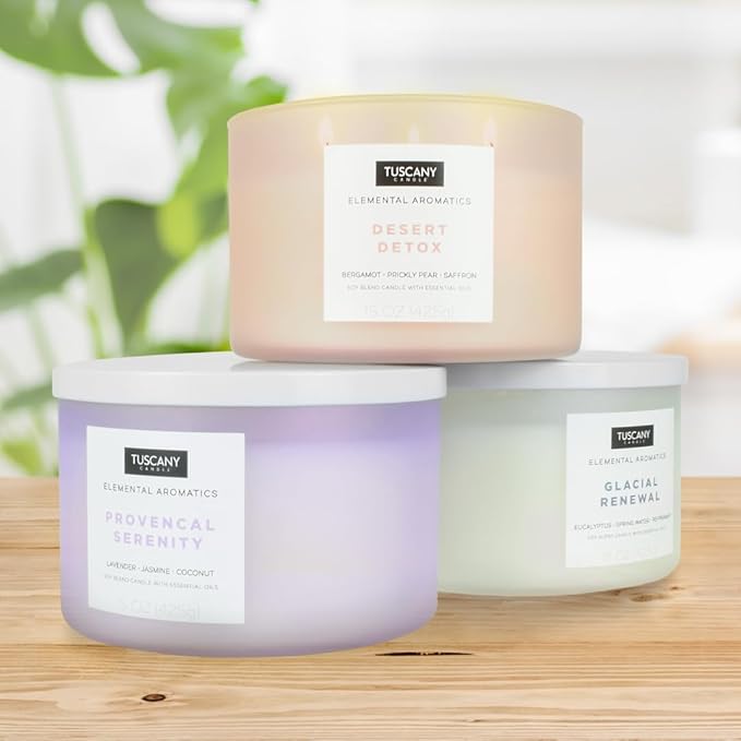 Tuscany Candle Desert Detox: Bergamot Scented Aromatherapy Candle, 15 oz