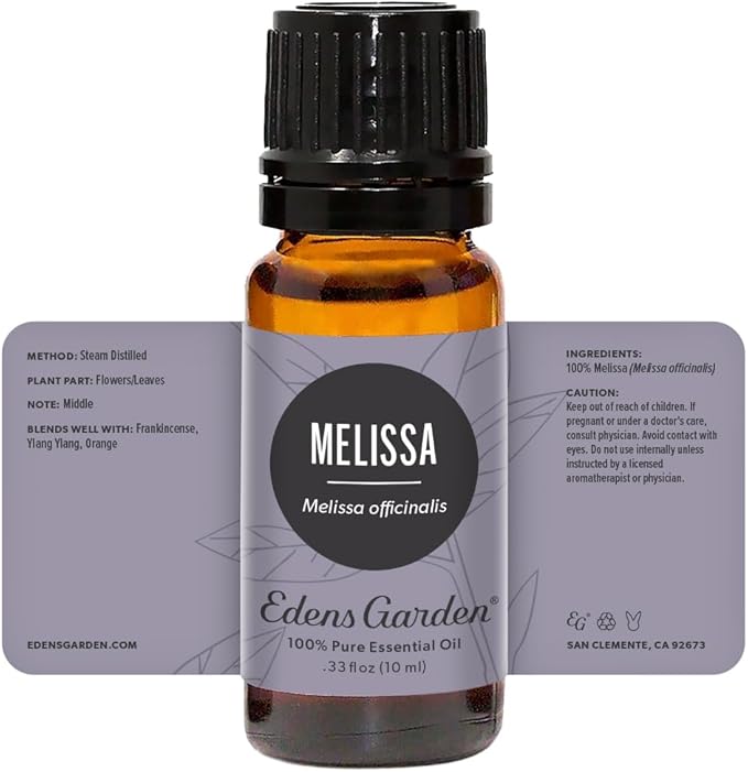 Edens Garden Melissa Essential Oil- 100% Pure Premium Grade, Undiluted, Natural, Therapeutic, Aromatherapy, The Best for Diffuser, Candle, Laundry, Humidifiers 10 ml (.33 fl oz)