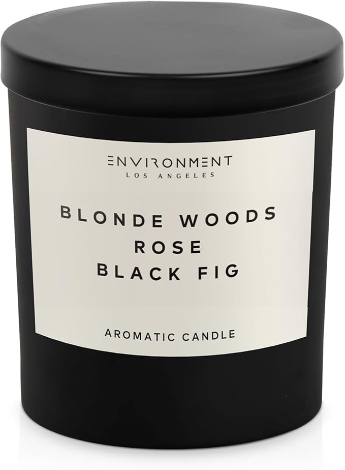 ENVIRONMENT Inspired by 5-Star Resort EDT Candle, 8oz Luxury Coconut Apricot Wax Candles for Home (Blonde Woods | Rose | Black Fig) Home Fragrance Products, 1 Wick Candle, Vegan & Cruelty-Free