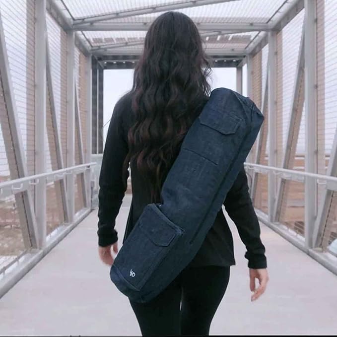 Open Road Goods Eco Friendly Yoga Mat Bag | Organic Yoga Bag For Extra Wide Mats | Yoga Mat Carrier for Men & Women: Full Zip, Adjustable Carry, Pockets, 100% Cotton Canvas