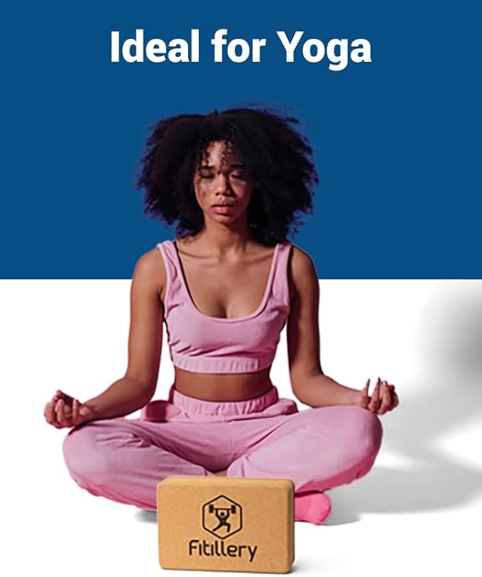 Fitillery Yoga Block, Resilient Material, Easy to Grip, Comfortable Edges - 2 PACK
