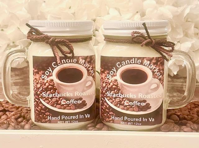 Soy Scented Candles | Handmade & Highly Aromatic Candles Burns Upto 85 Hours in Glass Jar - Perfect for Home Decor, Wedding, Birthday, Dinner (Roasted Coffee, 12 oz)