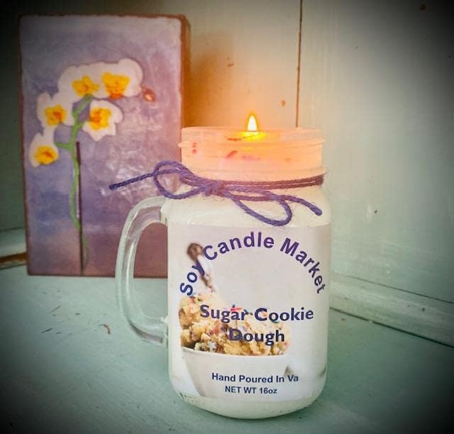 Soy Scented Candles | Handmade & Highly Aromatic Candles Burns Upto 85 Hours in Glass Jar - Perfect for Home Decor, Wedding, Birthday, Dinner (Sugar Cookie Dough, 16 oz)