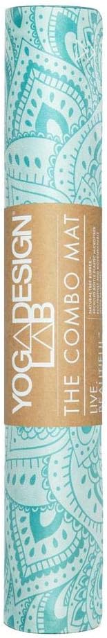 YOGA DESIGN LAB | The Combo Yoga Mat | 2-in-1 Mat+Towel | Eco Luxury | Ideal for Hot Yoga, Power, Bikram, Ashtanga, Sweat | Studio Quality | Includes Carrying Strap!