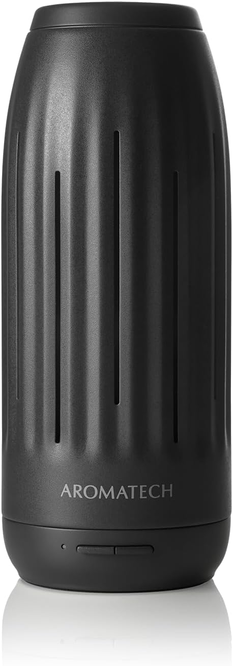 AromaTech Ambience Scent Diffuser for Essential Oil Blends & Fragrances – Waterless Scent Machine w/Bluetooth for Home, Bathroom Boutiques, Hotel, Spa – Charcoal Mini
