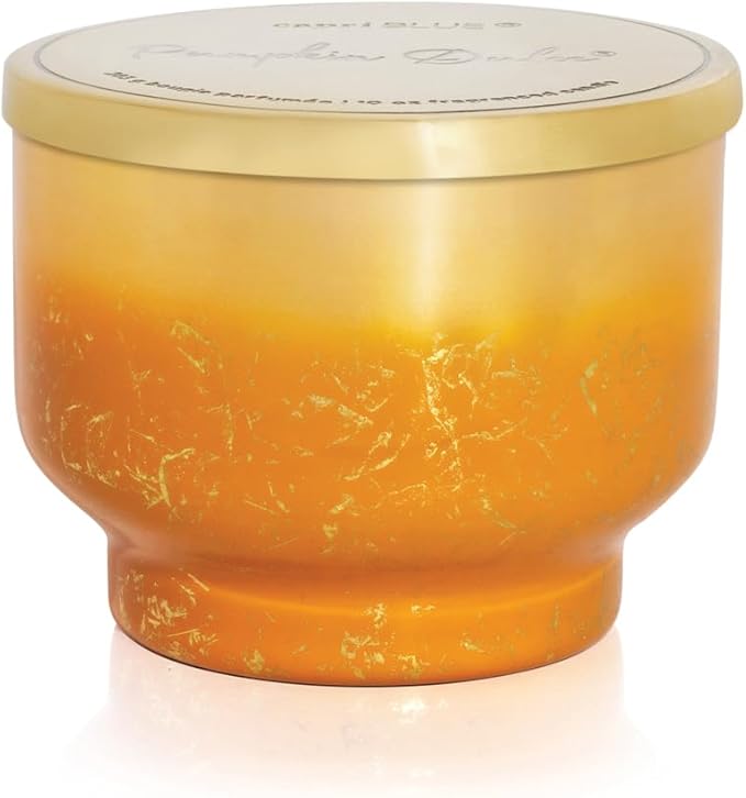 Capri Blue Glimmer Jar Candles - Luxury Holiday Scented Candles for Home - Long Lasting Soy Wax Blend - Scented Holiday & Home Decor - Pumpkin Dulce Inverted Jar (10 oz)