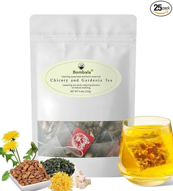 1Bag Bombala Organic Chicory and Gardenia Tea Kidney and Liver Detox Tea- For Diabetics Supports Blood Sugar chicory root- With Tuckaho Cassia Seed Mulberry Leaf Dandelion Burdock root Barley- Vegan & sugar and Caffeine Free