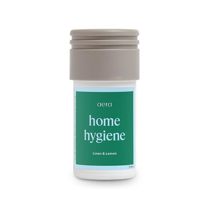 Aera Mini Home Hygiene Linen and Lemon - Essential Oil for Home – Citrus and Clean Laundry Fragrance - Notes of Lemon Peel, Copaiba and Pine - Scent Refill - Capsule Size Works with Mini Diffuser