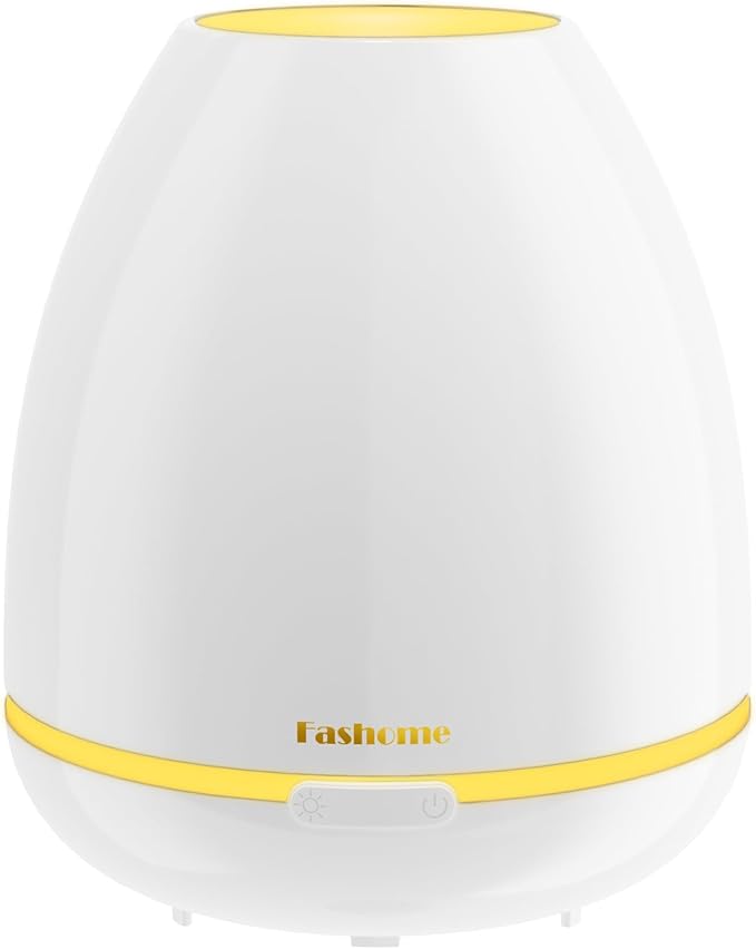 300ml Essential Oil Diffuser & Cool Mist Humidifier - Ultra-Quiet Ultrasonic Aromatherapy for Bedroom, 7 Color Night Light, BPA-Free, Auto Shut-Off, Up to 12H Continuous Mist(White)