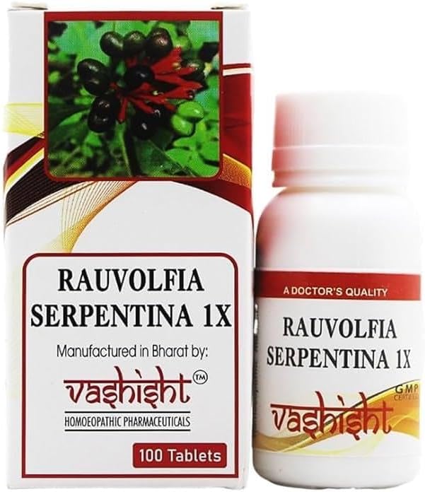 Rauwolfia Serpentina 1X Homeopathy Pure Mother Tincture Tablets, Pack of 2 (200 Tabs)