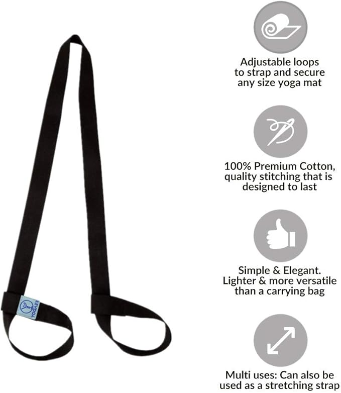 YOGAER Yoga Mat Carrier Strap, Adjustable Thick Straps Sling for Carrying Large Mats, Stretching Band