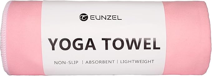 Eunzel Hot Yoga Towel Non-Slip Yoga Mat Towel Ultra-Absorbent Microfiber Towel for Hot Yoga, Pilates，Bikram and Workout 26.5"x 72"