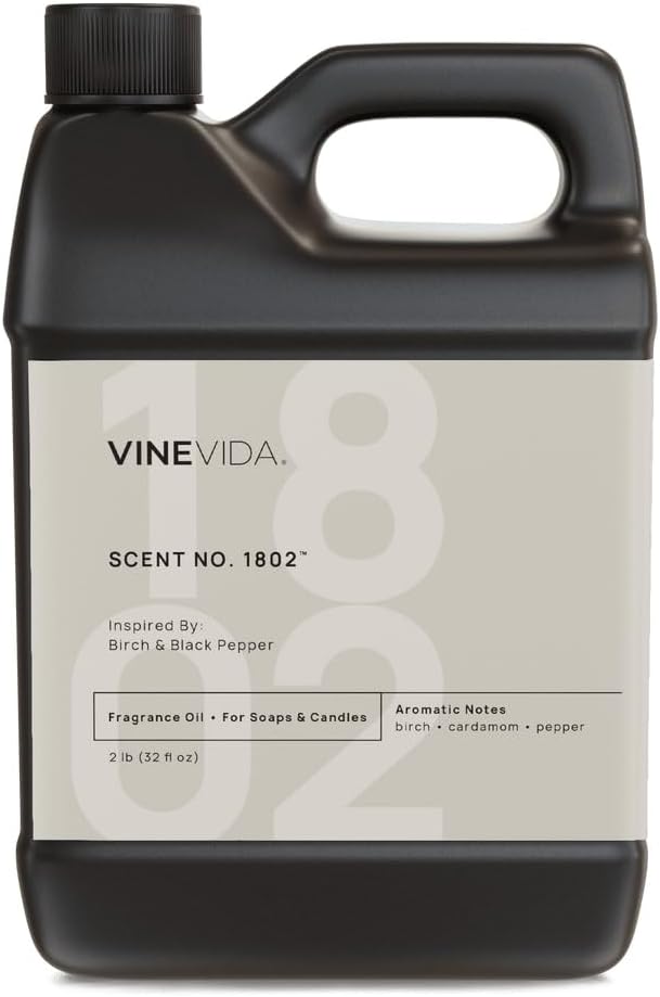 VINEVIDA [32oz] Birch & Black Pepper Fragrance Oil for Candle Making - Natural Candle Oil Scents - Soap Making Essential Oil - Made in USA
