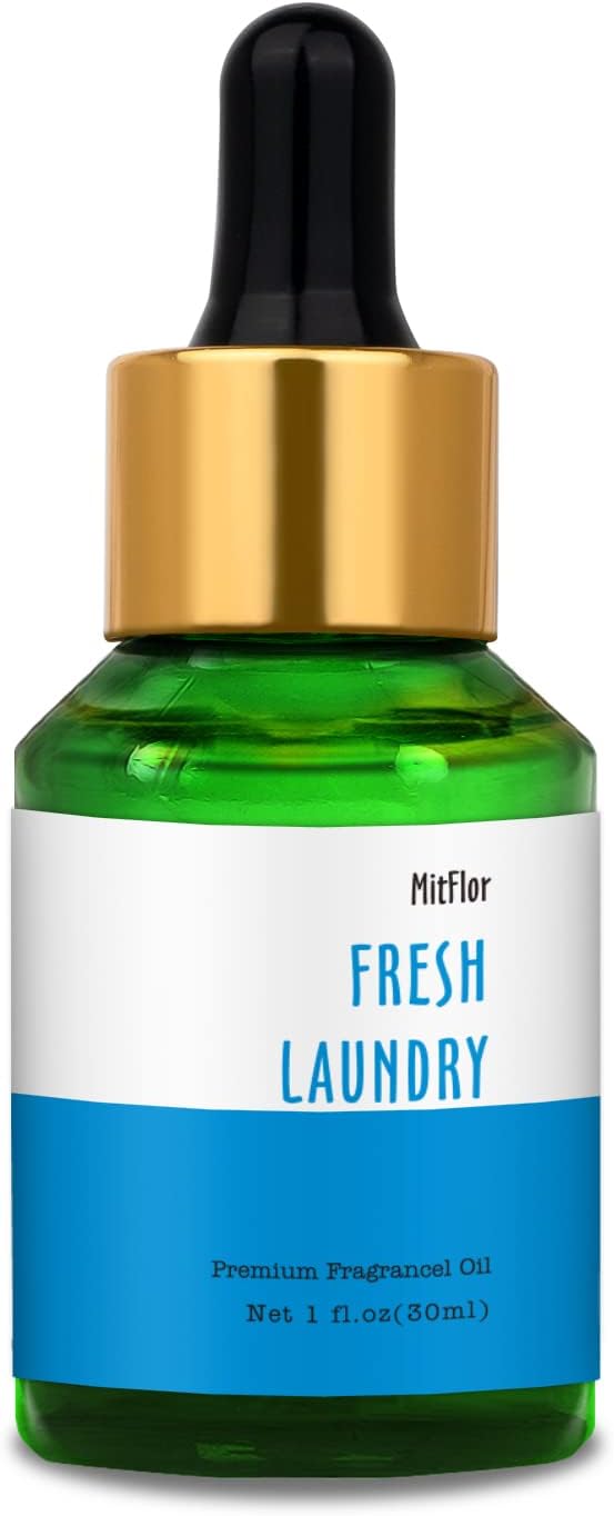 Fresh Laundry Fragrance Oil, MitFlor Single Scented Oil, Large Size Premium Grade Fragrance Oil for Soap & Candle Making, Aromatherapy Diffuser Oil, Refreshing Lemony Scent for Home Fragrance, 30 ml