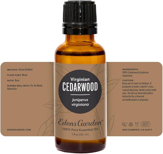 Edens Garden Cedarwood- Virginian Essential Oil- 100% Pure Premium Grade, Undiluted, Natural, Therapeutic, Aromatherapy, The Best for Diffuser, Skin, Hair, Humidifiers 30 ml (1 fl oz)