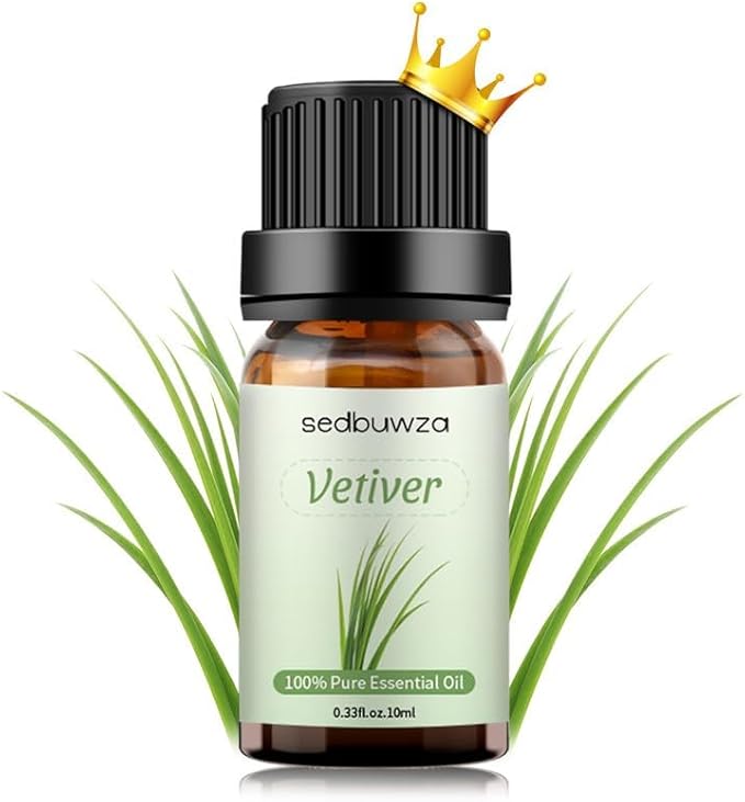 Sedbuwza Vetiver Essential Oil, Pure Organic Vetiver Fragrance Oil for Diffuser, Humidifier, Soap, Candle, Perfume