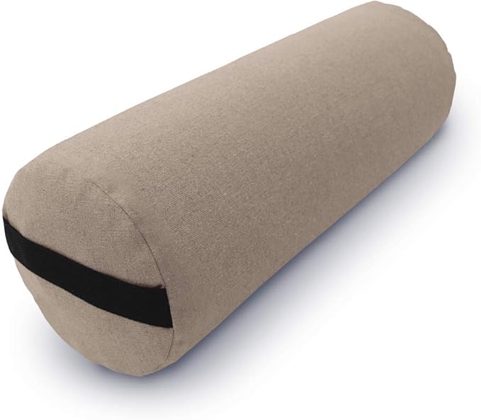 Bean Products Yoga Bolster - Made In The USA With Eco Friendly Materials - Round or Rectangular Support Cushions That Elevate Your Practice - Organic Hemp Cover