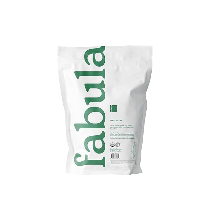 Fabula Menopause Herbal Tea – Organic Herbal Blend for Menopause Support, with Peppermint, Lemon Balm & Black Cohosh – Caffeine-Free, Stress Relief, 20 Biodegradable Sachets