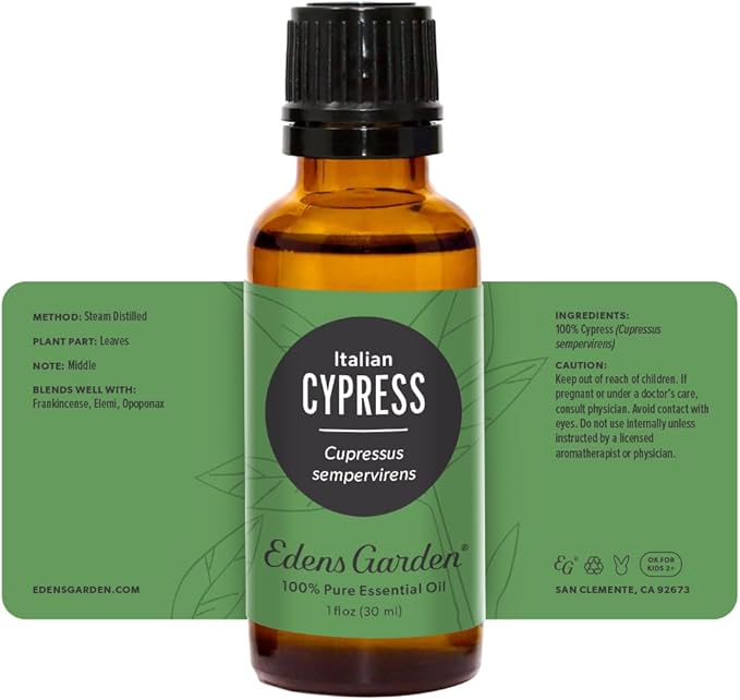 Edens Garden Cypress- Italian Essential Oil- 100% Pure Premium Grade, Undiluted, Natural, Therapeutic, Aromatherapy, The Best for Diffuser, Skin, Candle, Humidifiers 30 ml (1 fl oz)
