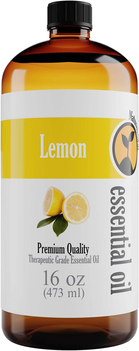 Lemon Essential Oil 16 oz for Cleaning, Diffuser, Humidifier & Aromatherapy Body Massage – Oil for Skin, Home Candle Making & Lemon Fragrance Scent