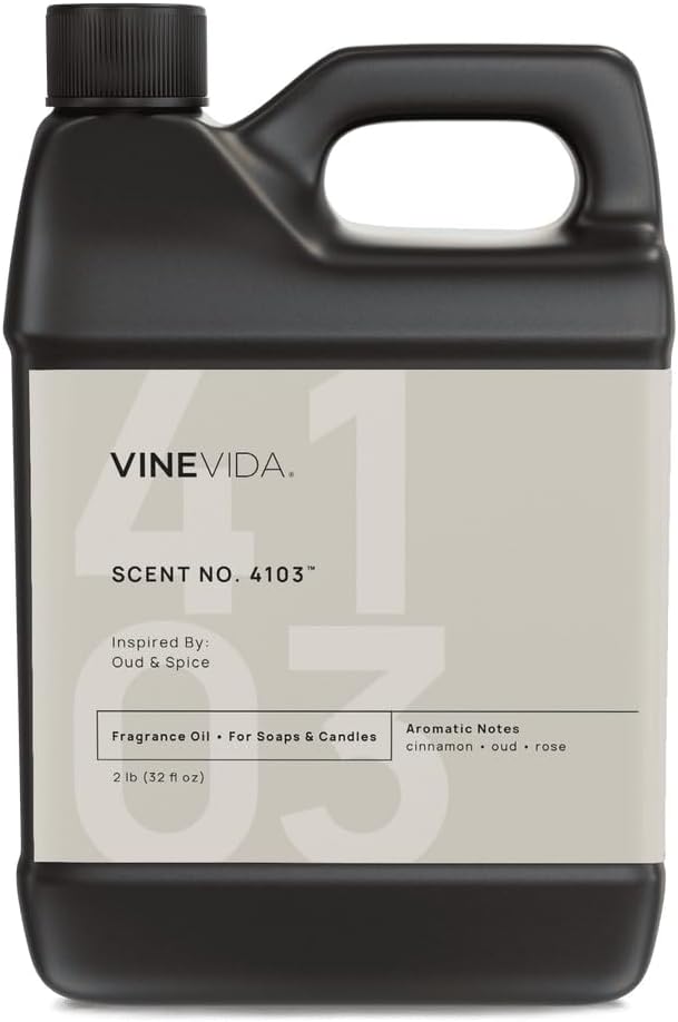 VINEVIDA [32oz] Oud & Spice Fragrance Oil for Candle Making - Natural Candle Oil Scents - Soap Making Essential Oil - Made in USA