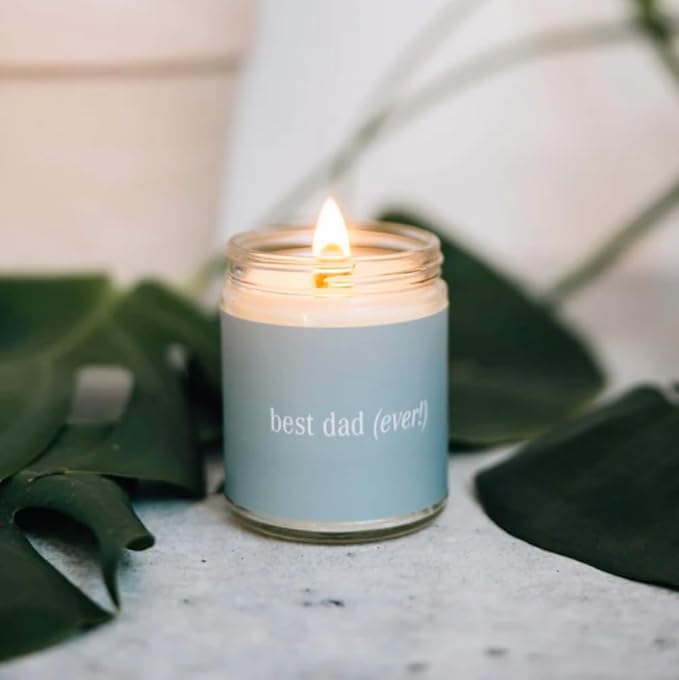 Fontana Candle Co. Celebration Collection, Best Dad Ever – 9oz Scented Candle with Beeswax, Coconut Oil & Essential Oils – Wood Wick, Clean Burn – Non-Toxic Candles for Home & Room Décor