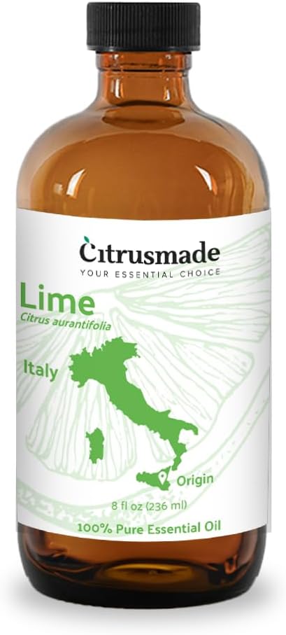 Lime Essential Oil - Direct from Citrusmade in Sicily- Pure Essential Oils for Diffusers and Aromatherapy in The Mediterranean - 100% Pure Therapeutic Grade (8oz)