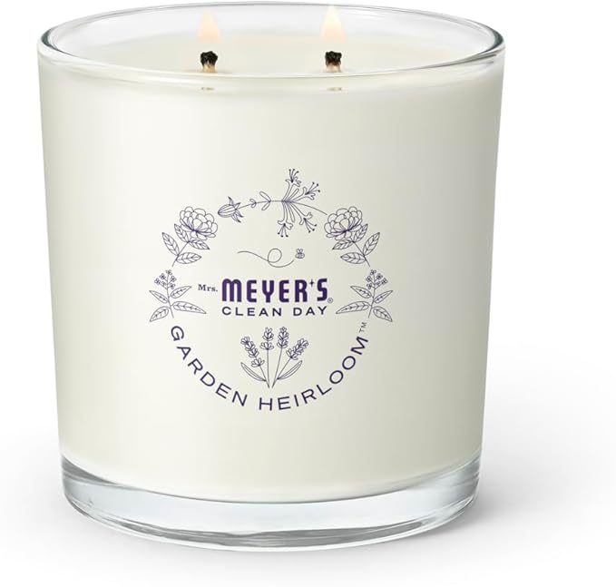MRS. MEYER'S Clean Day Garden Heirloom Scented Soy Candle, Large, Moonflower Scent, 14 Ounce Candle