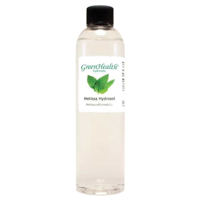 GreenHealth Melissa Hydrosol (Floral Water) - 8 fl oz Plastic Jug w/Cap - 100% Pure (NOT Oil)