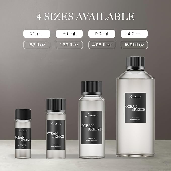 Scentiment Diffuser Oil - Ocean Breeze | Inspired by Five Star Hotels' Lobby Scent | Luxurious Scent with Notes of Bergamot, Lemon, Jasmine with Marine & Amber (20ml)