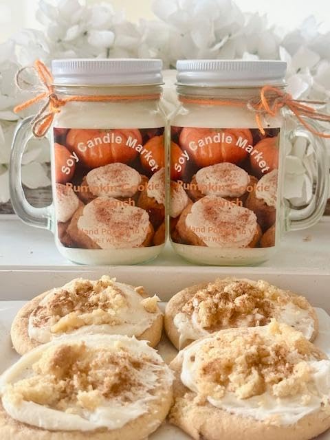 Soy Scented Candles | Handmade & Highly Aromatic Candles Burns Upto 85 Hours in Glass Jar - Perfect for Home Decor, Wedding, Birthday, Dinner (Pumpkin Cookie Crunch, 16 oz)