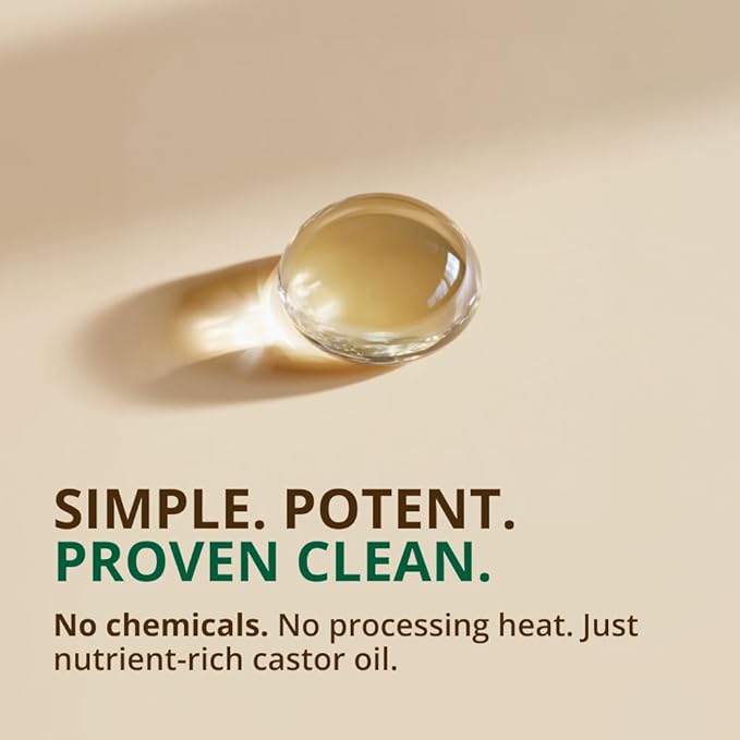 RejuveNaturals Castor Oil (16oz Glass Bottle) USDA Certified Organic, 100% Pure, Cold Pressed, Hexane Free. Boost Hair Growth for Thicker, Fuller Hair, Lashes & Eyebrows.