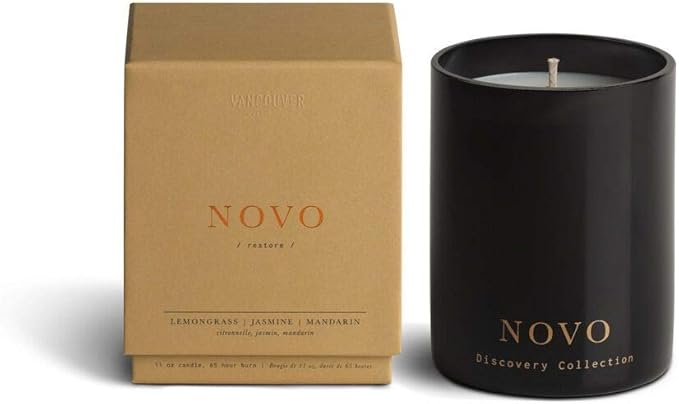 Vancouver Candle Co. Novo Discovery Candle – Non-Toxic Soy Wax Aromatherapy Candle – Handmade with Natural Essential Oil – Strong Scented, Long Lasting 10 Ounce Jar Candle with Gift Box
